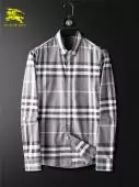 chemise burberry check shirts cotton gray
